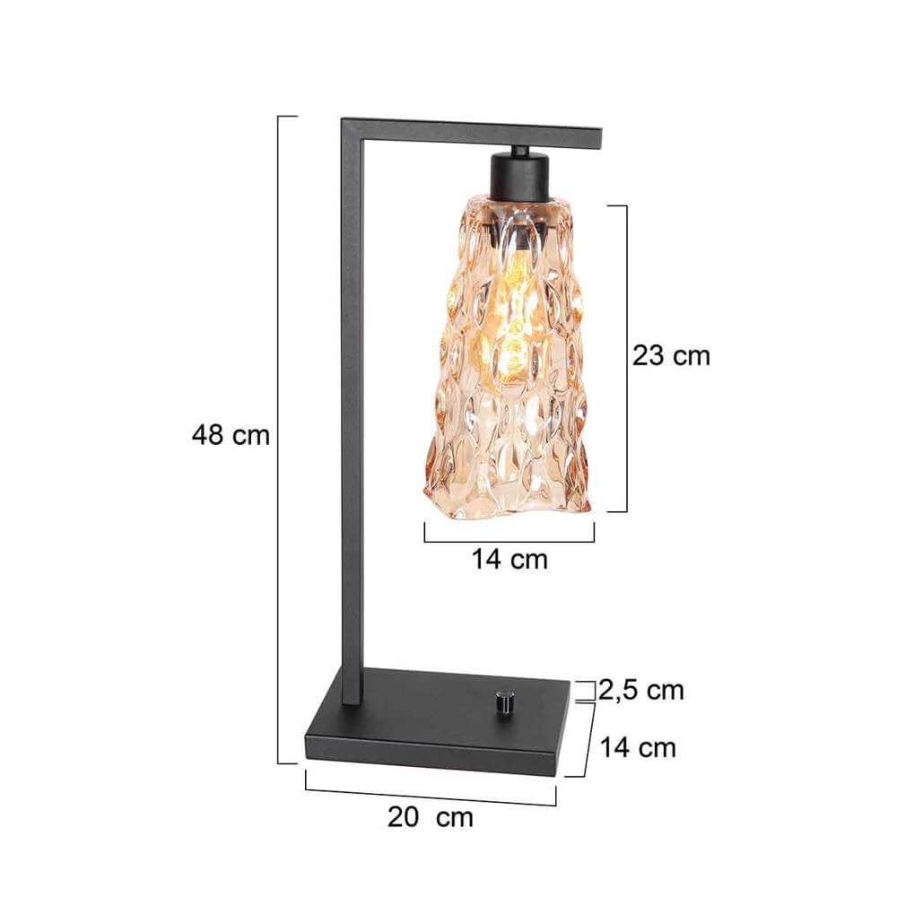 Tischlampe Vidrio schwarz mit Braunglas Steinhauer 8712746173734