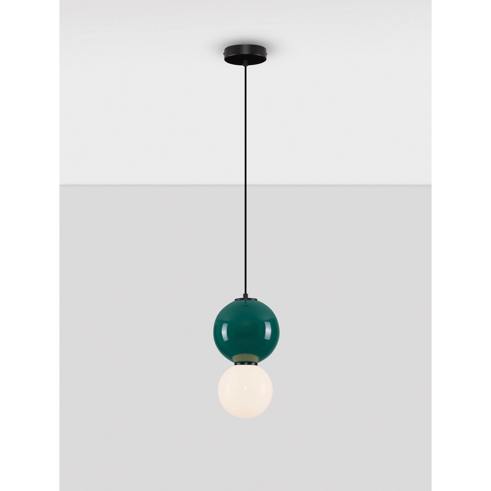 Pendelleuchte Noesis Ø 18cm grün mit weiß Lyora 5212017483683