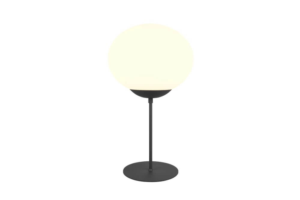 Tischlampe Fomento Ø 30cm - schwarz mit weißem Glas Trio 4017807616163