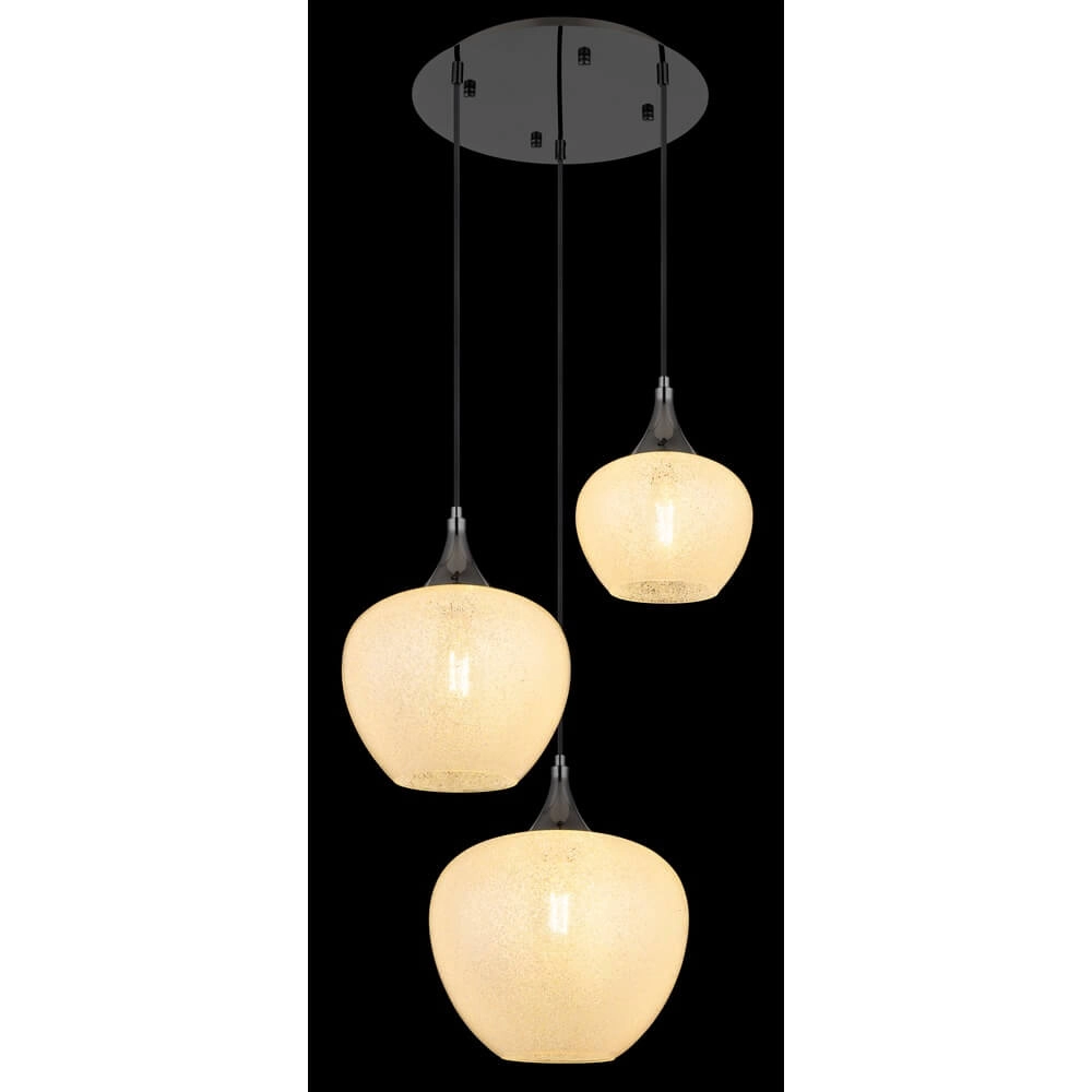 Anthrazit Pendelleuchte Maxy mit weißem Glas 3-flammig Ø 49cm Globo 9007371453177