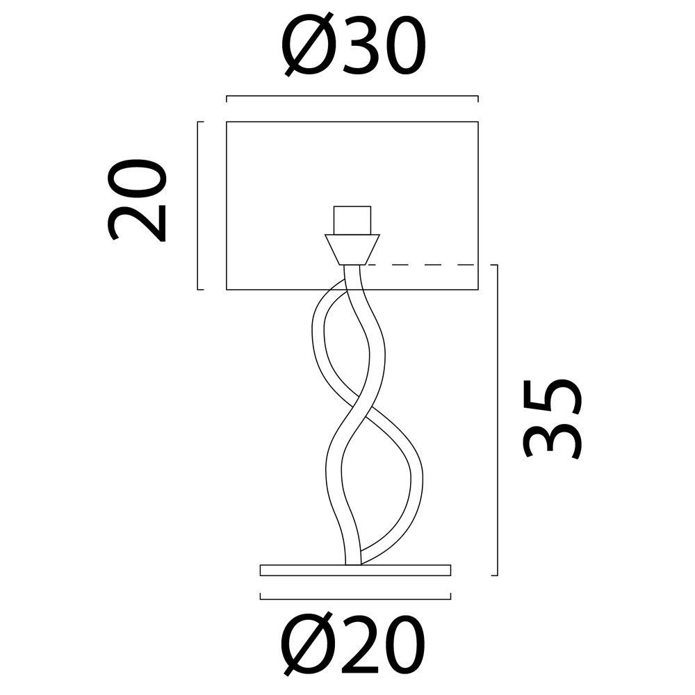 Tischlampe Terry Dolo Kakao Ø 30cm Masterlight 8718121436869