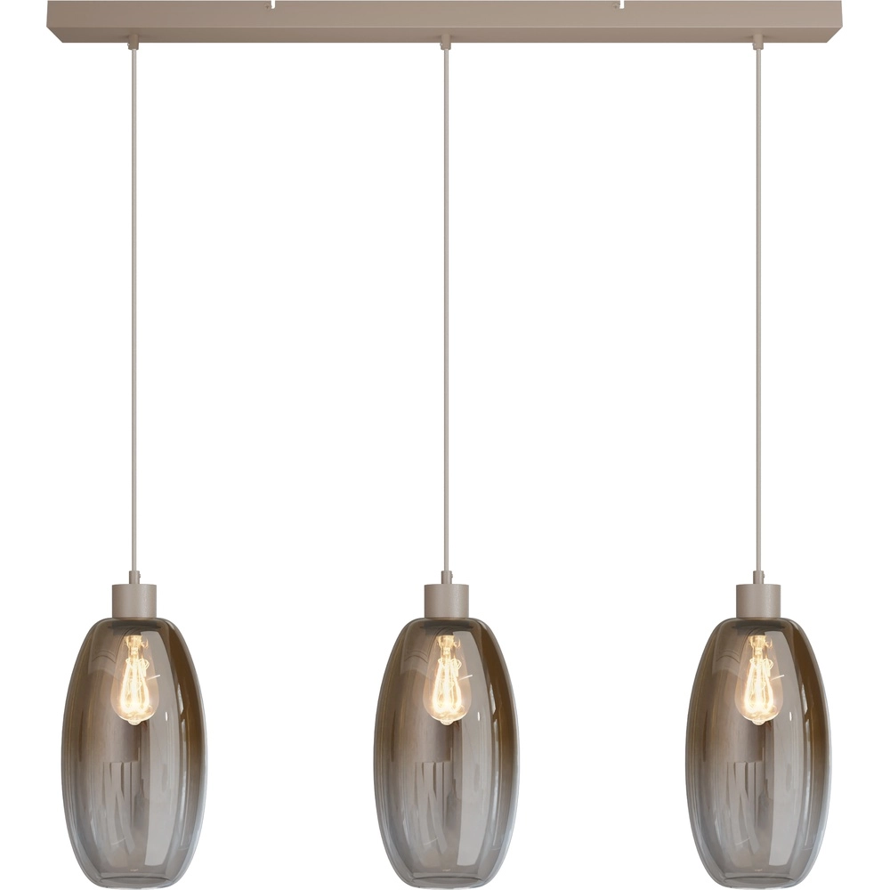 Glas-Pendellampe Olive 3x Ø 18,5 cm – Sand