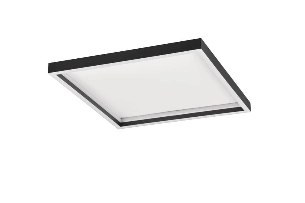Quadratische schwarze Deckenleuchte Rotonda