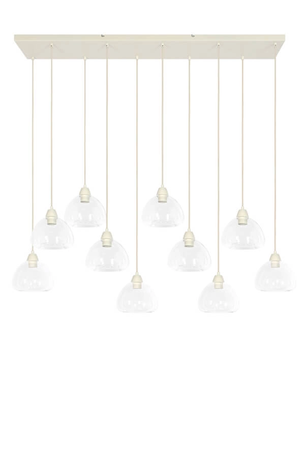 10-flammige Pendelleuchte Bisho cremefarbenes Design 120cm Light & Living 8717807743338