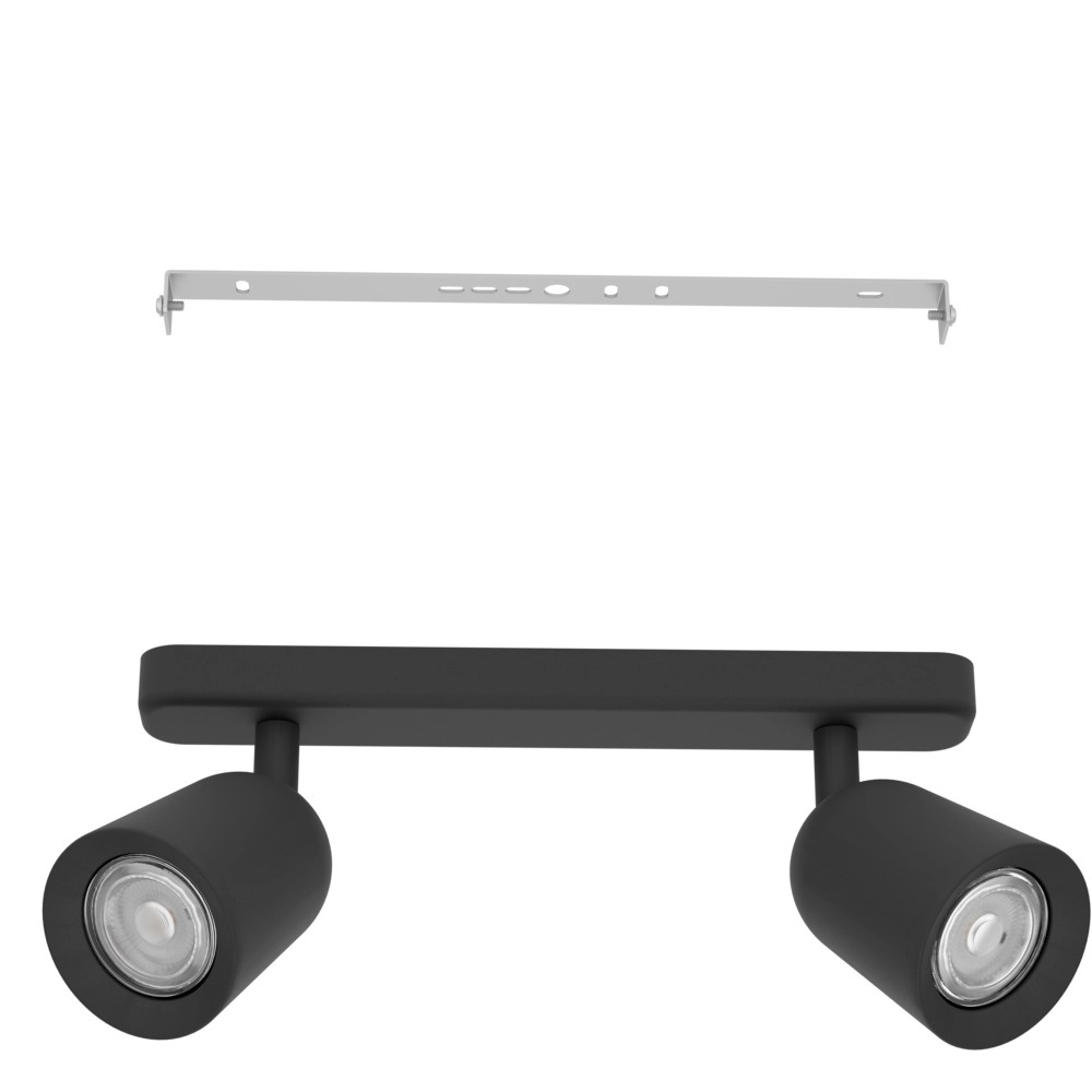 Aufputz-Spot Camaldoli 2-flammig schwarz Eglo 9008606360444