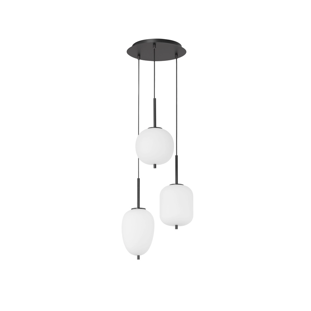 Pendellampe Lato 3-Licht Schwarz mit Weiß Lyora 5212017434647