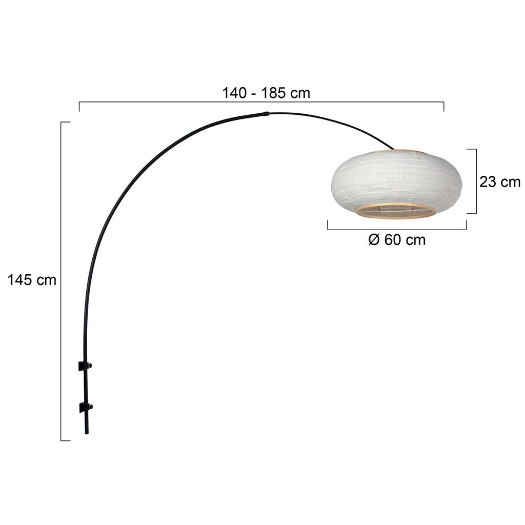 Schwarze Wandlampe Silva Alba mit weißem Farbton Ø60 cm Steinhauer 8712746185140