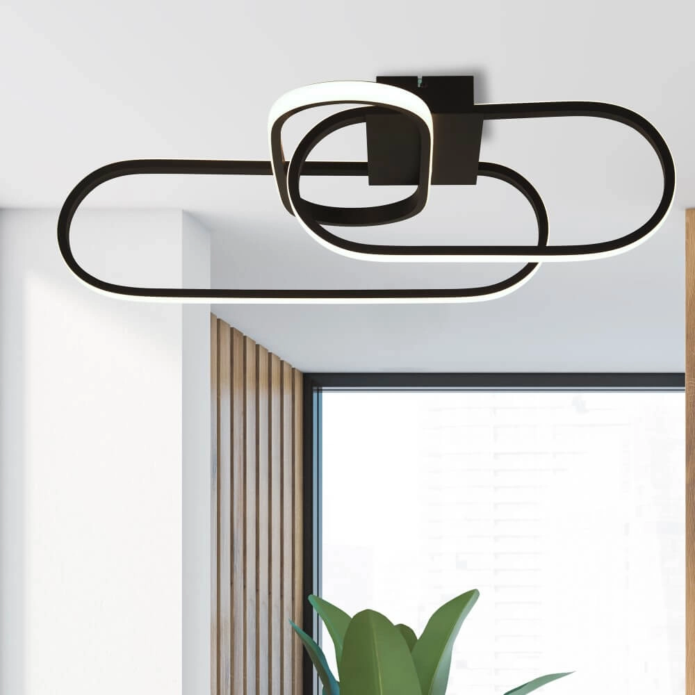 Schlichte schwarze Deckenlampe Clip Searchlight 5053423227405