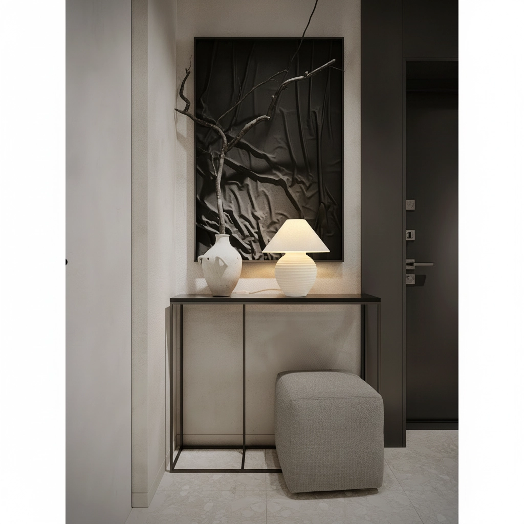 Japandi-Tischlampe Silia Beige