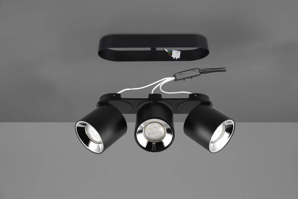 Deckenleuchte Guayana 3-Licht-Schwarz Trio 4017807573992