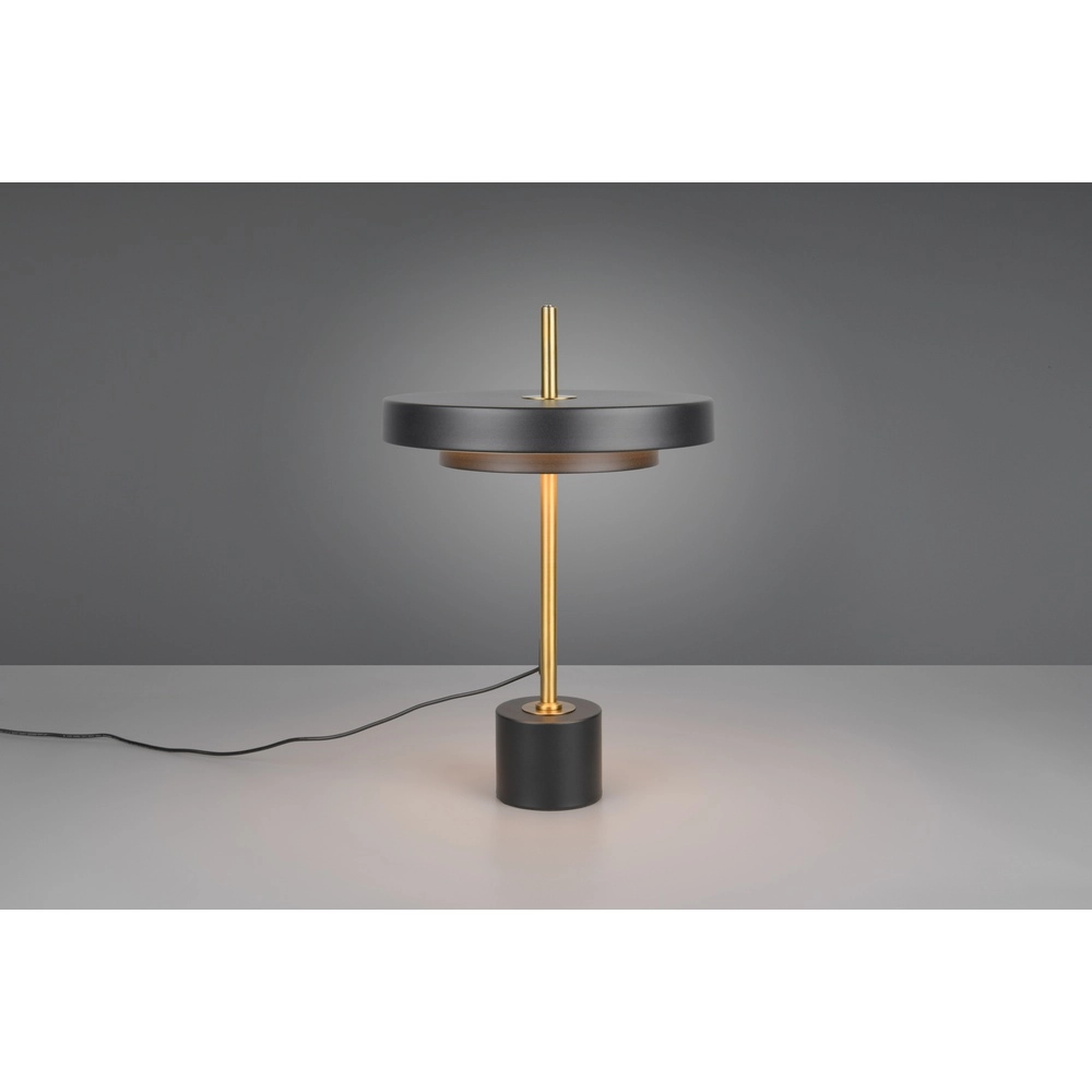 Design-Tischleuchte Keaton schwarz mit gold