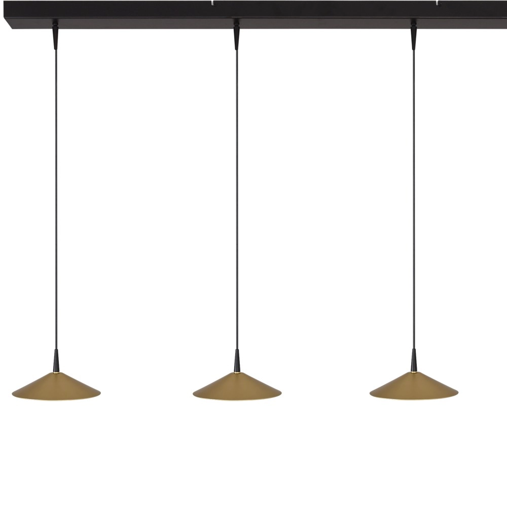 4-Licht Pendellampe Ceppo Schwarz mit Gold Ø 18 cm Masterlight 8718121352046