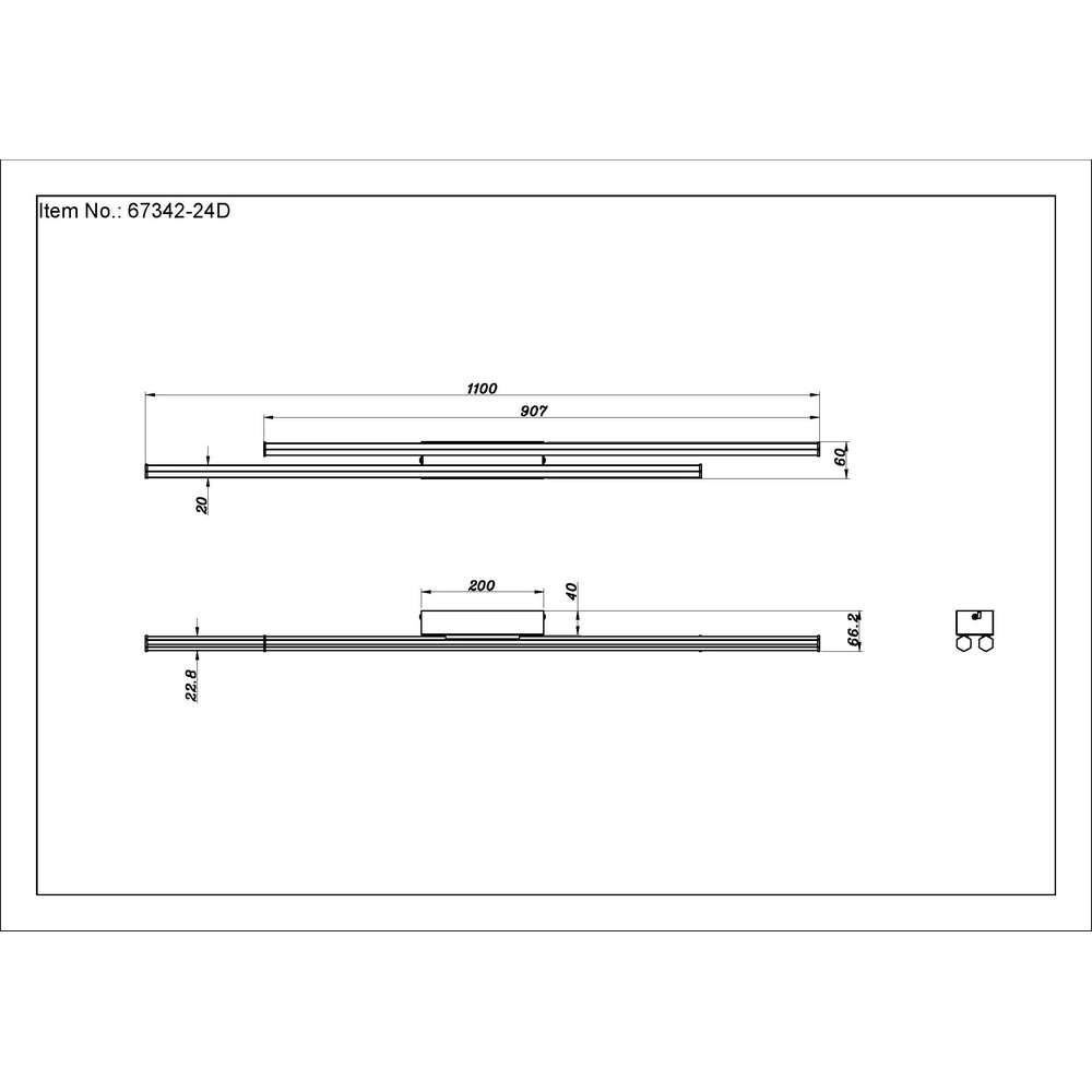Moderne Deckenlampe Kirina 110 cm schwarz Globo 9007371518234