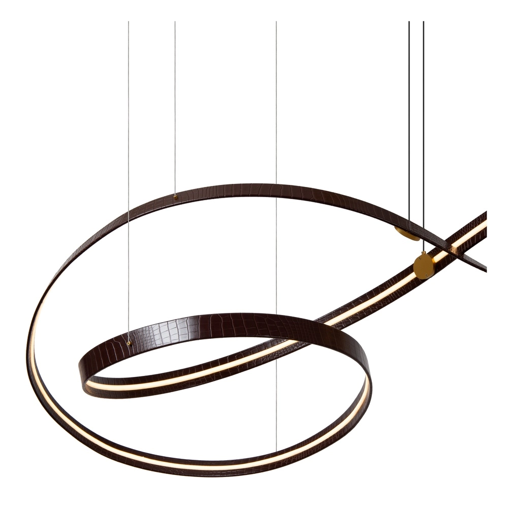 Moderne LED-Pendellampe Slalom Kaffeebraun mit Wirkung Premium by Lucide 5411212135148