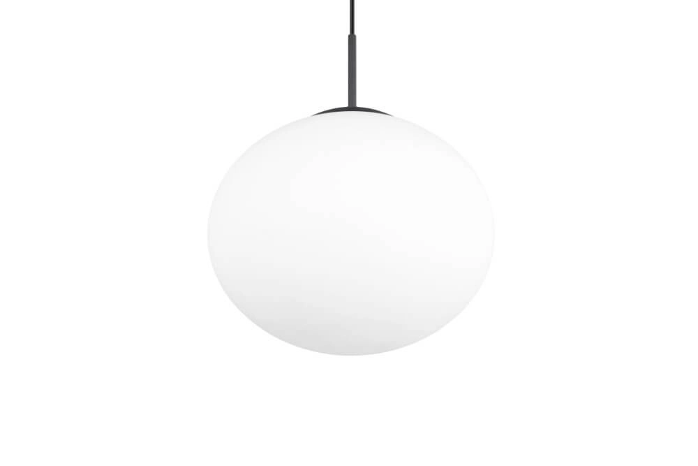 Ovale Hängelampe Fomento Ø 30cm - schwarz mit weißem Glas Trio 4017807616200