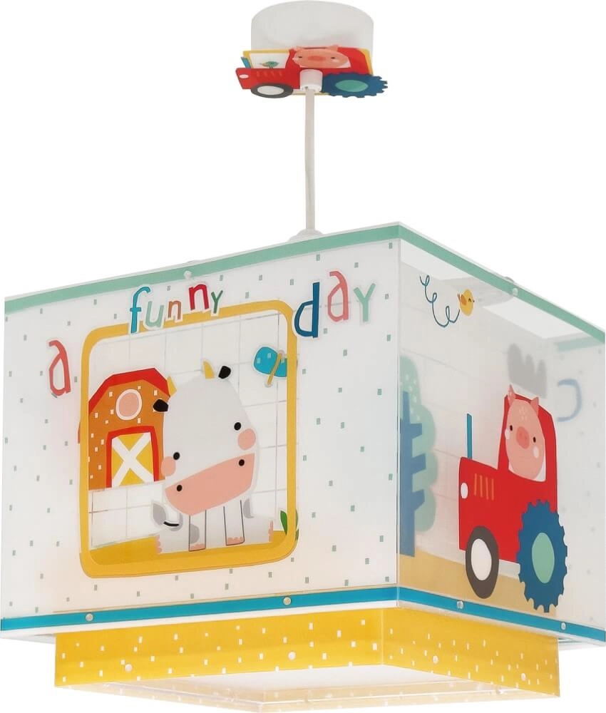 Kinderzimmer-Hängelampe My Farm gelb mit weiß