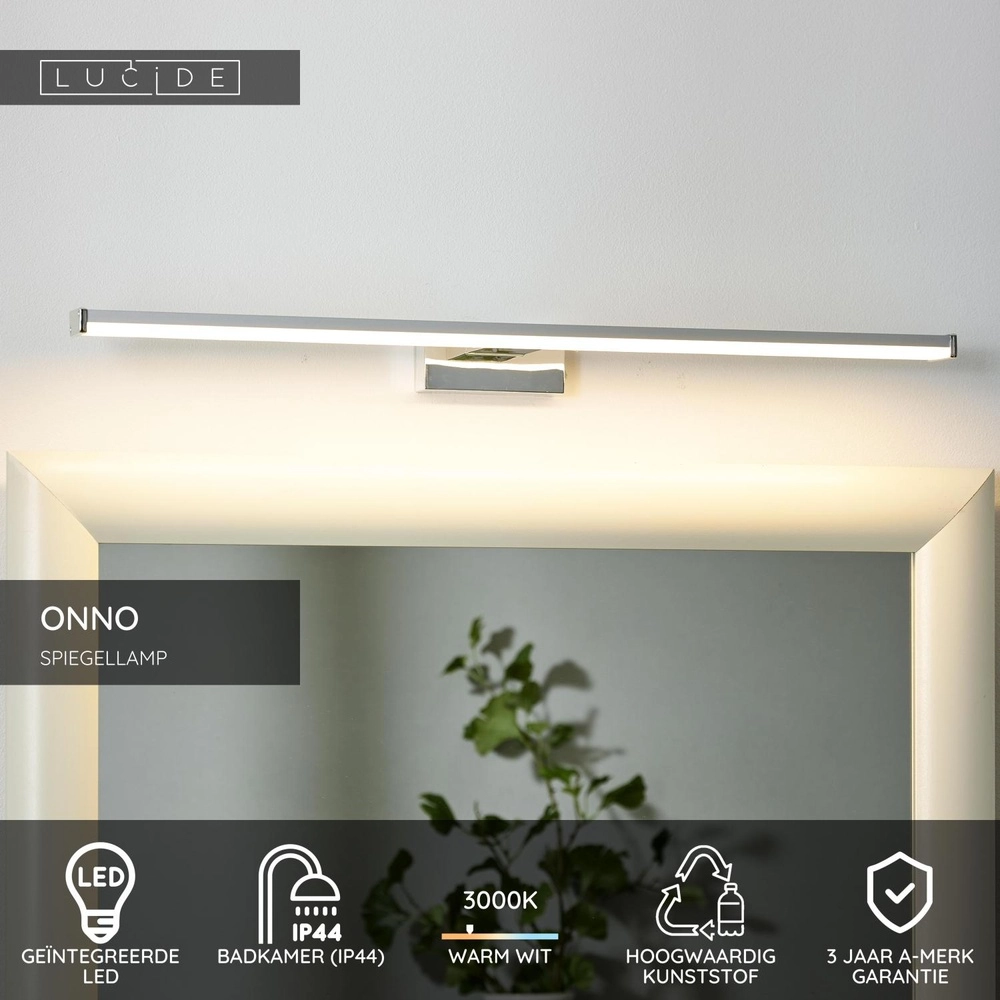 Spiegellampe Onno Badezimmer-Chrom 60cm Lucide 5411212791450