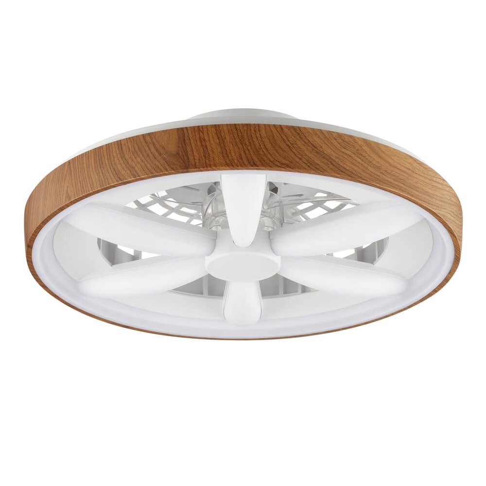 Deckenventilator in Holzoptik Gaiano mit RGB-Lampe Brilliant 4004353455728