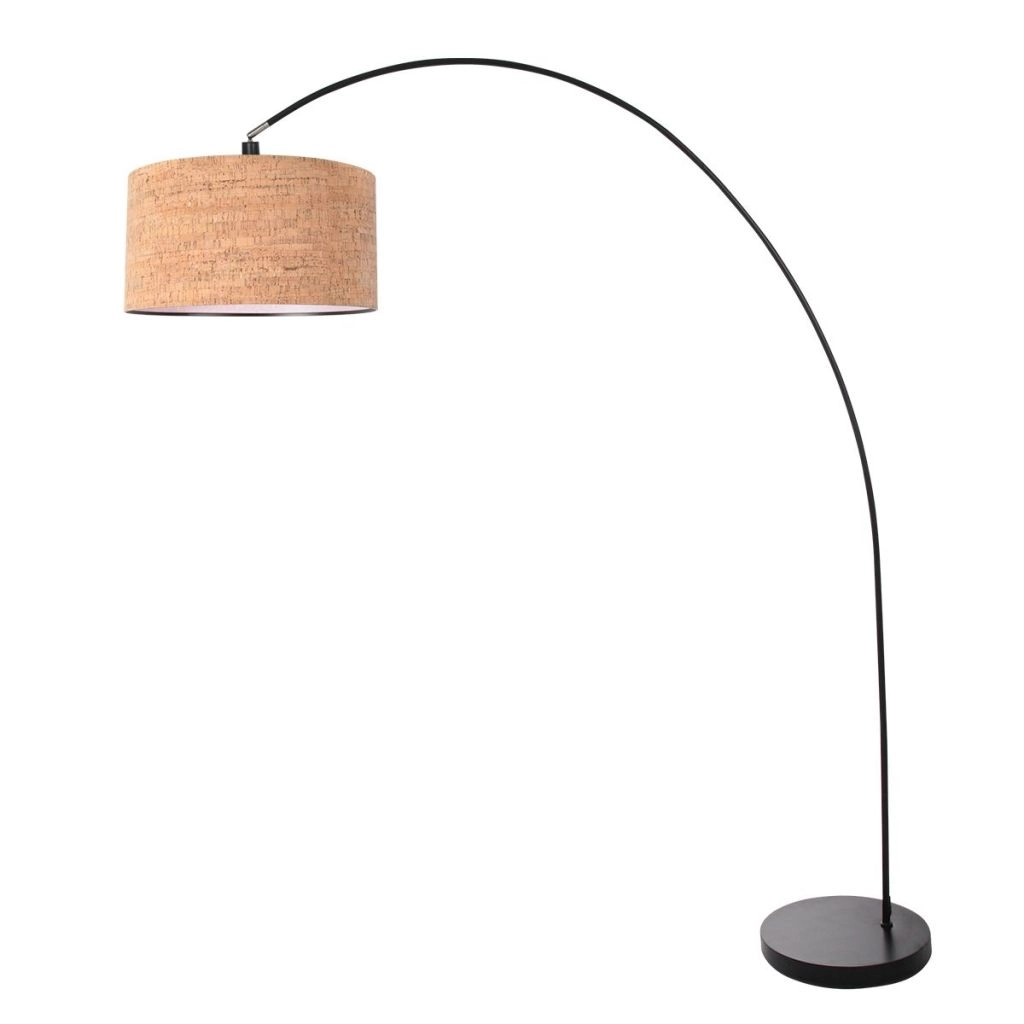 Schwarze Bogenlampe Solva mit Korkkappe Ø40 cm Steinhauer 8712746180480