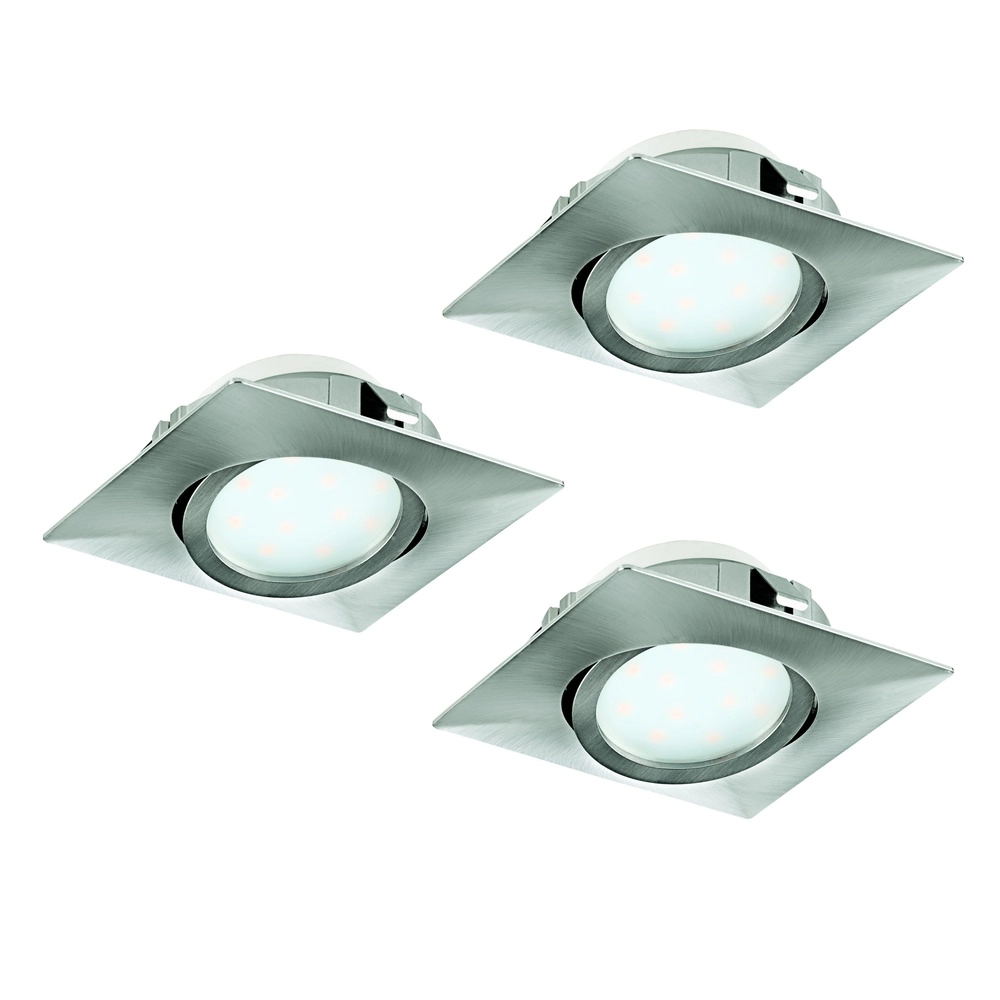 Set aus drei versenkten Scheinwerfern Pineda Nickel-Quadrat Eglo 9002759787585