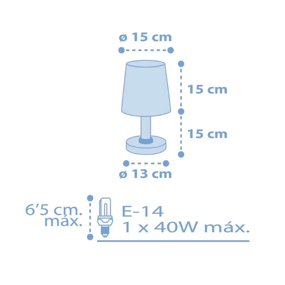 Kinderzimmer-Tischlampe Star Light sanftes Blau Dalber 8420406001302