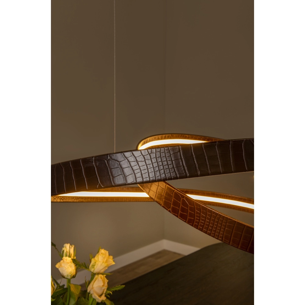 Moderne LED-Pendellampe Slalom Kaffeebraun mit Wirkung Premium by Lucide 5411212135148