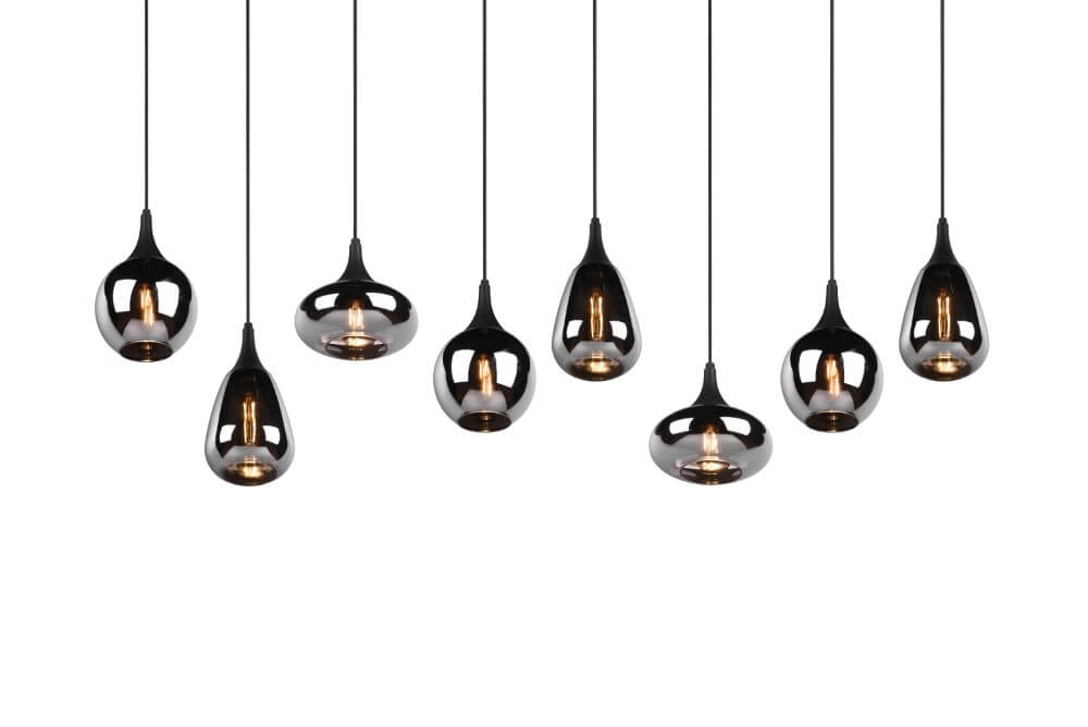 Hängelampe mit 8 Leuchten Lumina mit Rauchglas Trio 4017807542301