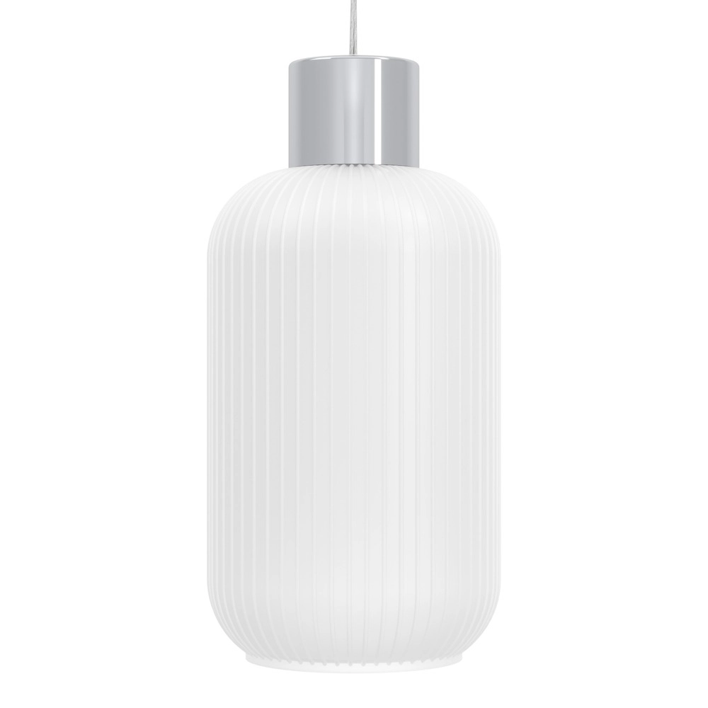 Design-Pendellampe Dasmina Chrom mit weißem Ø 13 cm