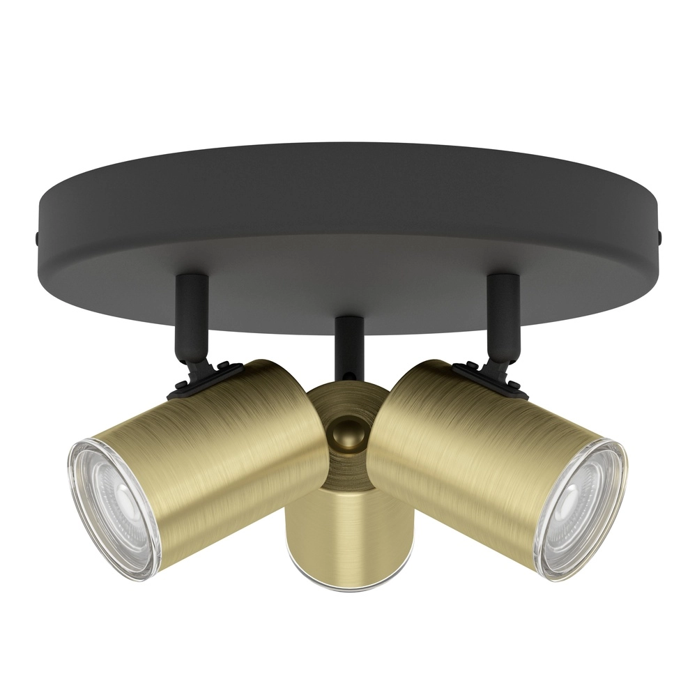 Oberflächenmontiertes Spotlight-Badezimmer Consuma 1 3x GU10 – schwarz mit Gold