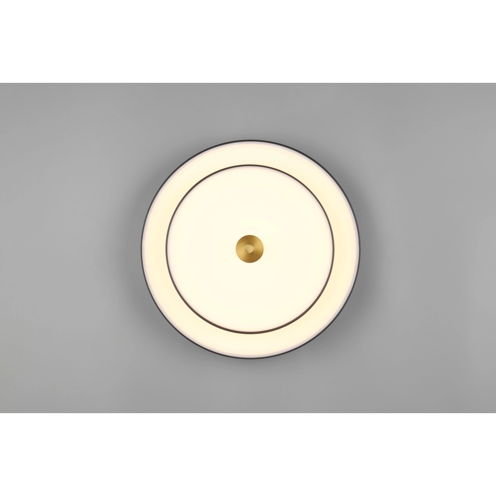 Moderne Deckenleuchte Keaton schwarz mit gold Ø 40cm Trio 4017807653687