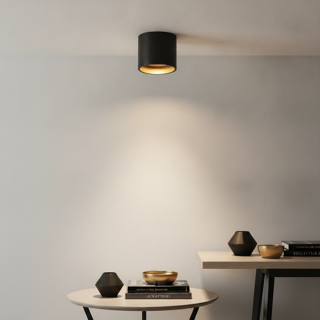 LED Scheinwerfer Orleans schwarz mit gold im Inneren