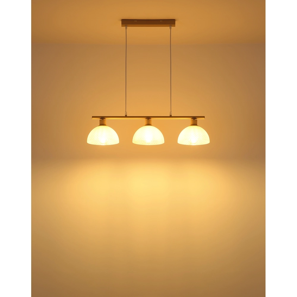3-Licht Pendellampe Selma Sandbraun Globo 9007371592104