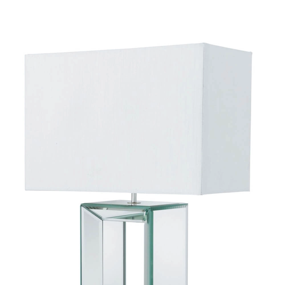 Tischlampe Mirror weiß mit Spiegelglas Searchlight 5013874416674