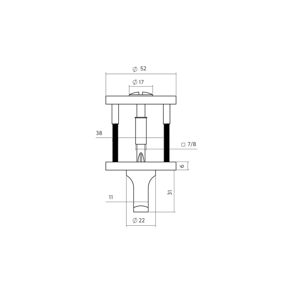 Verschluss der Toilette Tira runder Edelstahl Ø 52mm Intersteel 8714186695746