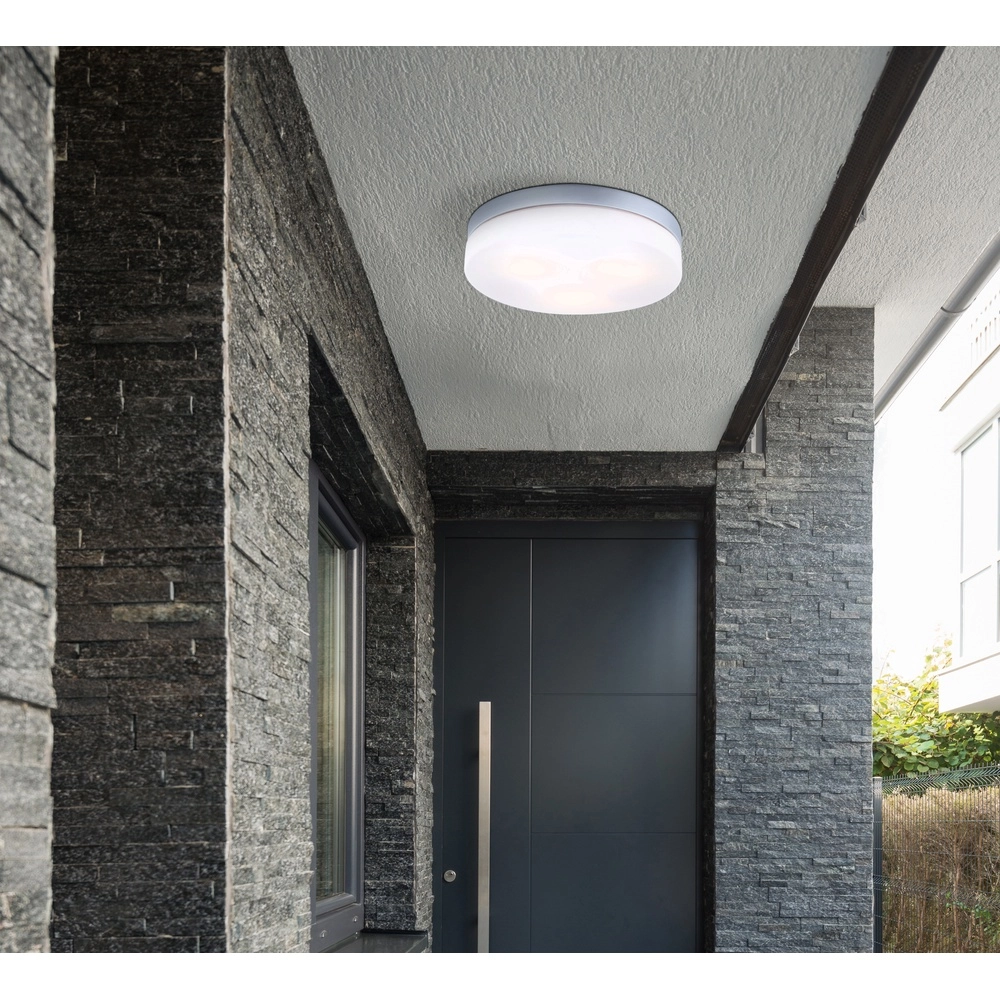 Design-Deckenlicht Vranos Silbergrau für den Außeneinsatz Ø 30 cm Globo 9007371174386