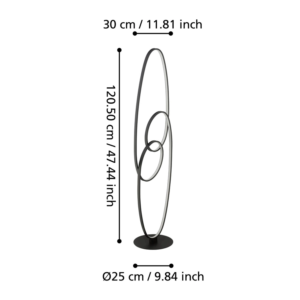 Moderne LED-Stehlampe Gianella 120 cm – schwarz Eglo 9008606291489