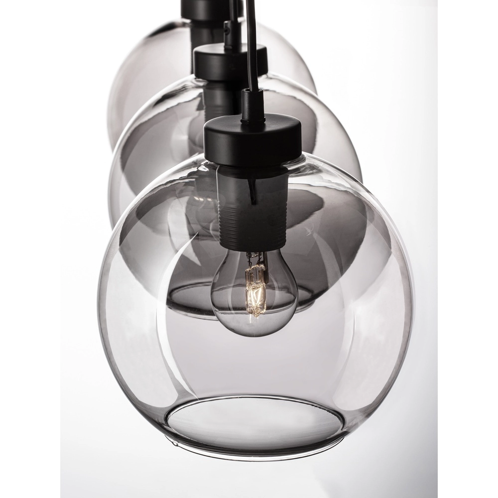 Pendelleuchte Palmer 3-flammig gerade schwarz mit Rauchglas Lyora 5212017430960