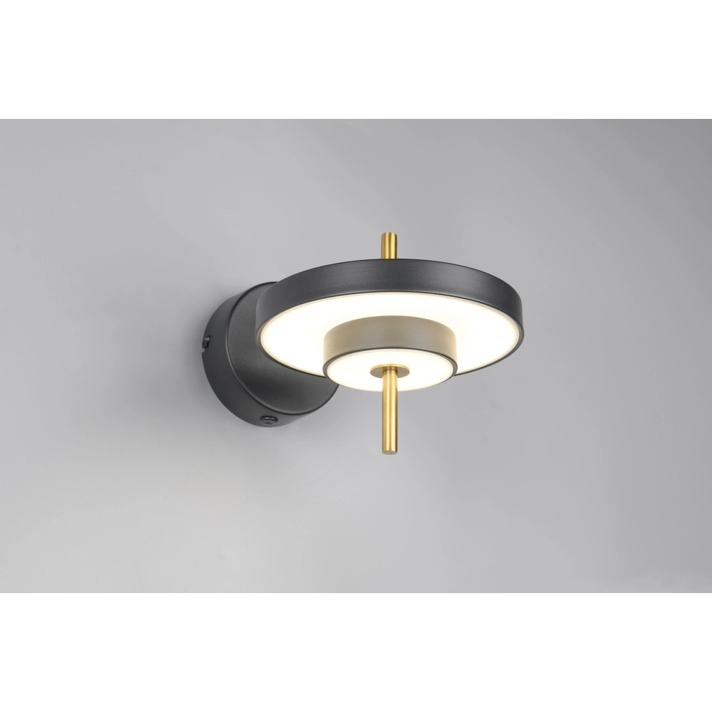 Moderne Wandleuchte Keaton schwarz mit gold Trio 4017807655742