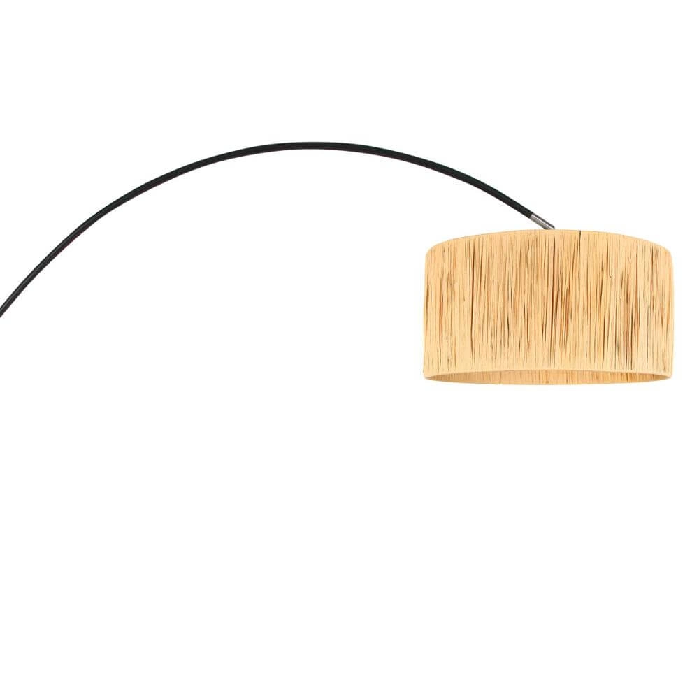 Bogenlampe Solva schwarz mit Strohschirm Steinhauer 8712746172393