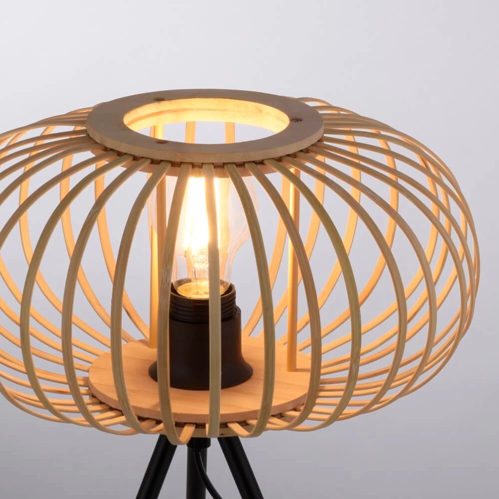 Stativ-Tischlampe Racoon Holz Just Light 4043689987596