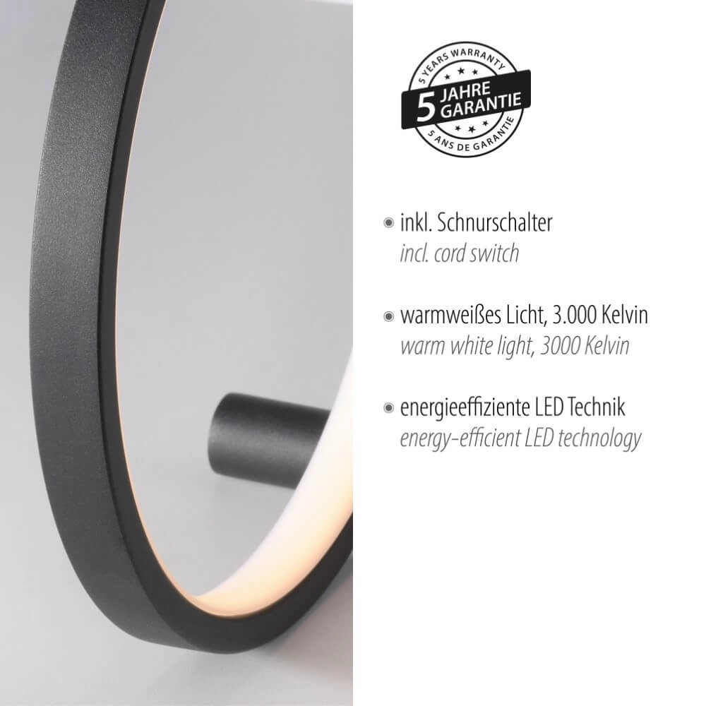 Schwarze Tischlampe Mini Ritus Just Light 4043689000202