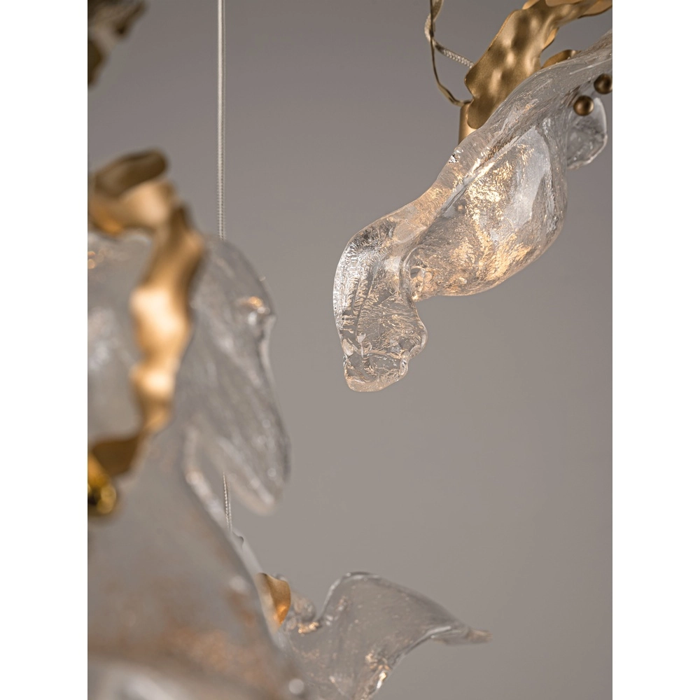 Goldene Pendellampe Avesa mit klarem Glas Ø 60 cm Lyora 5212063500433