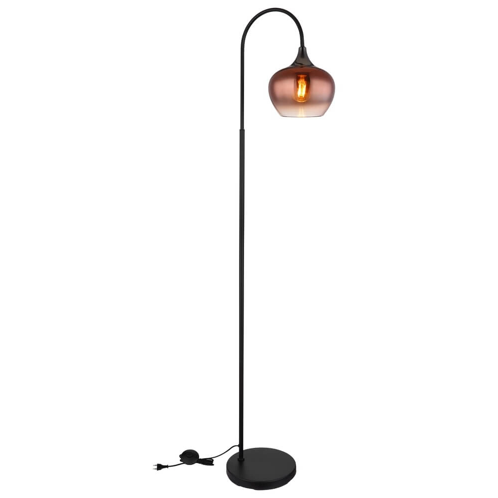 Schwarze Stehleuchte Maxy mit rotem Glas einzeln Globo 9007371459988