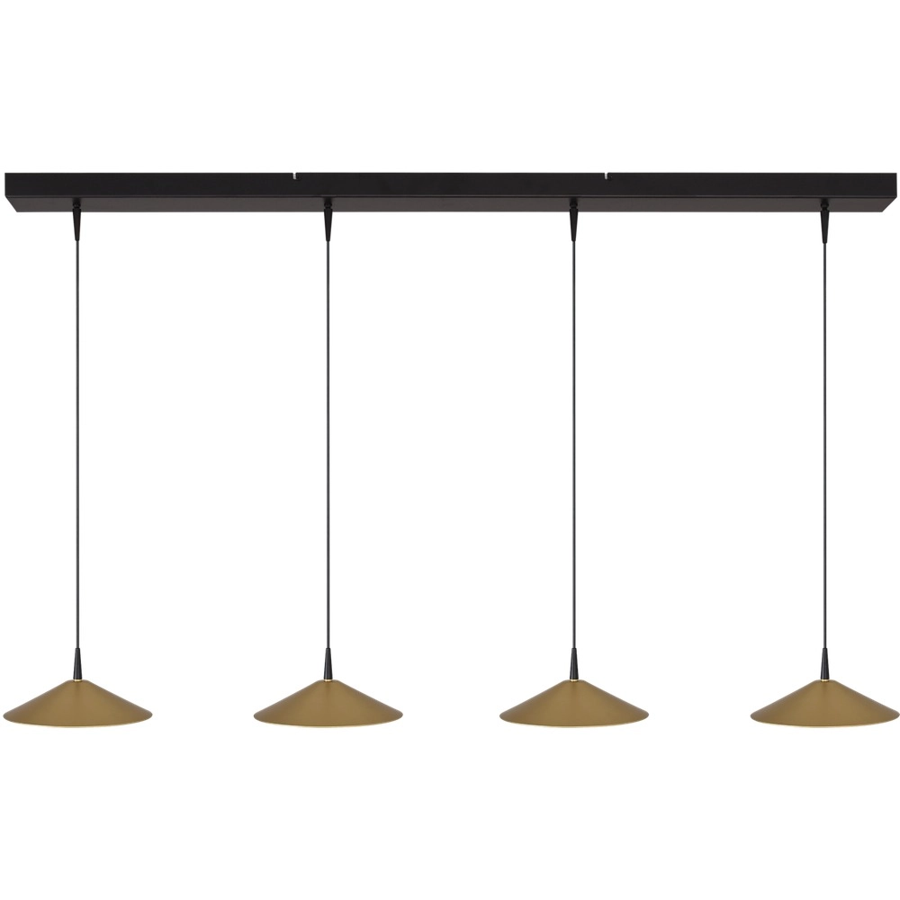 4-Licht Pendellampe Ceppo schwarz mit goldener Ø 22 cm
