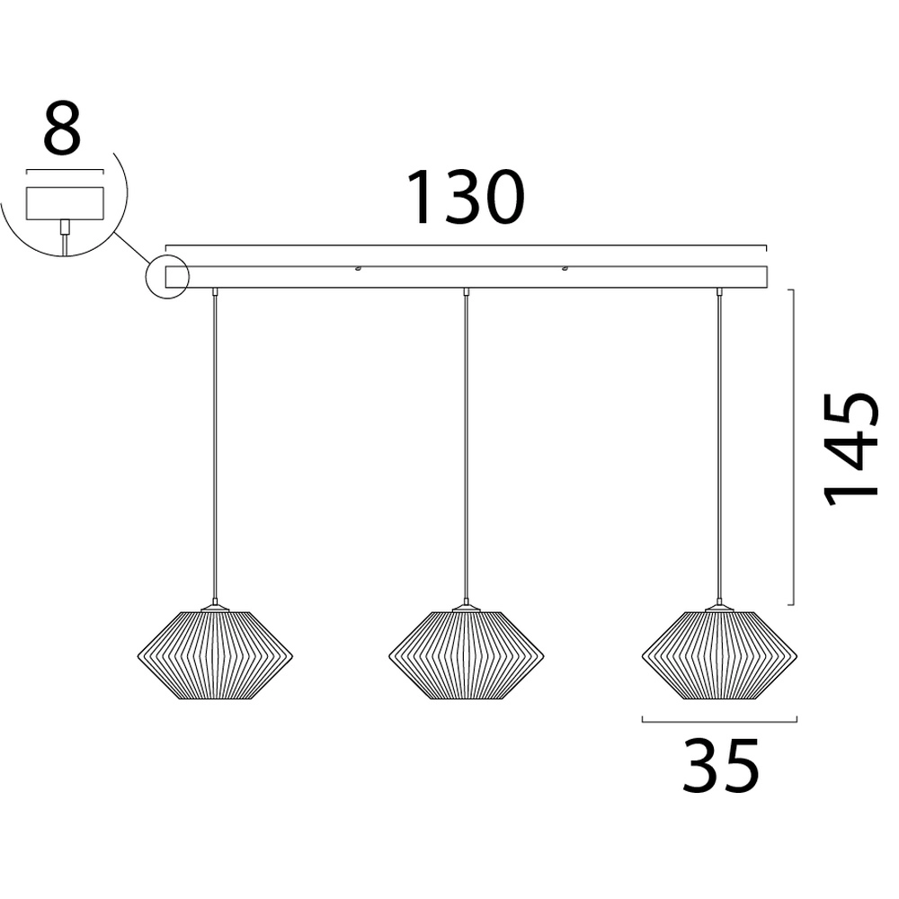 Esstisch-Pendellampe Bicono 3x Ø35cm Masterlight 8718121352756