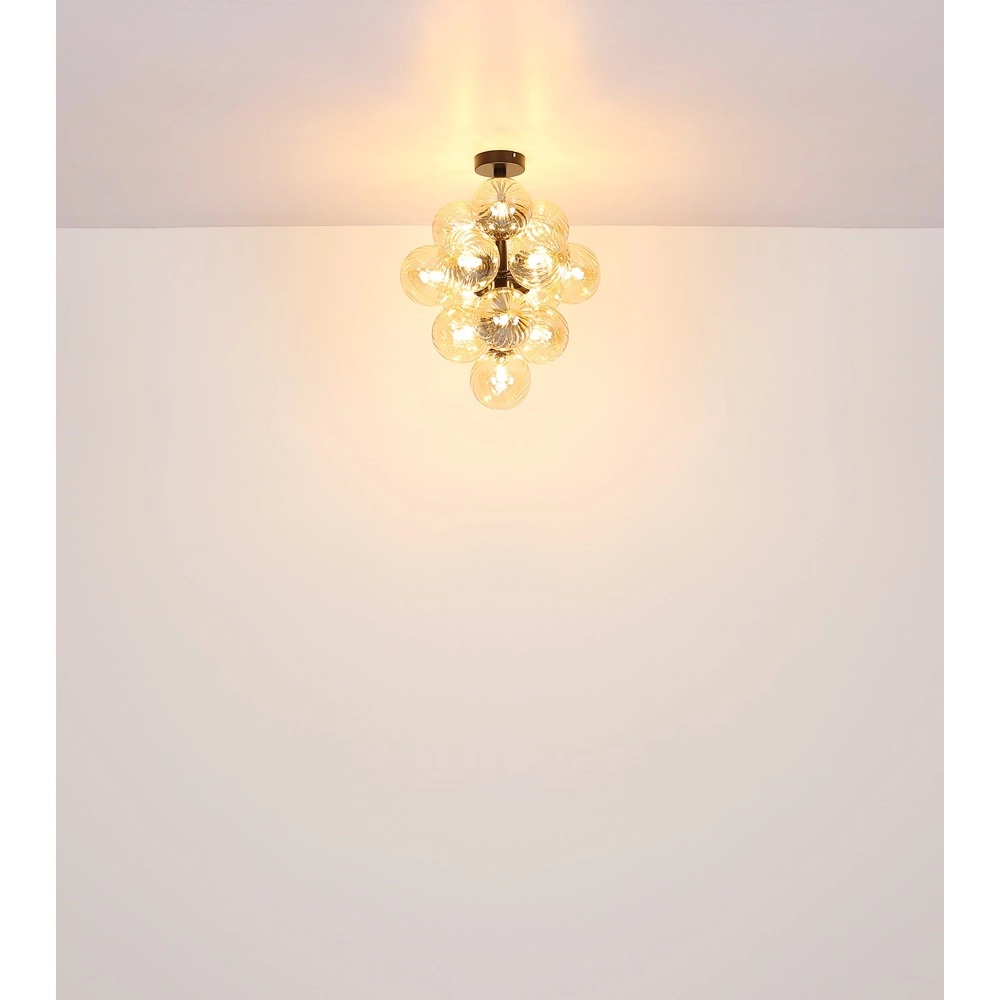 Schwarze Deckenlampe Conor mit Bernsteinglas Globo 9007371518173