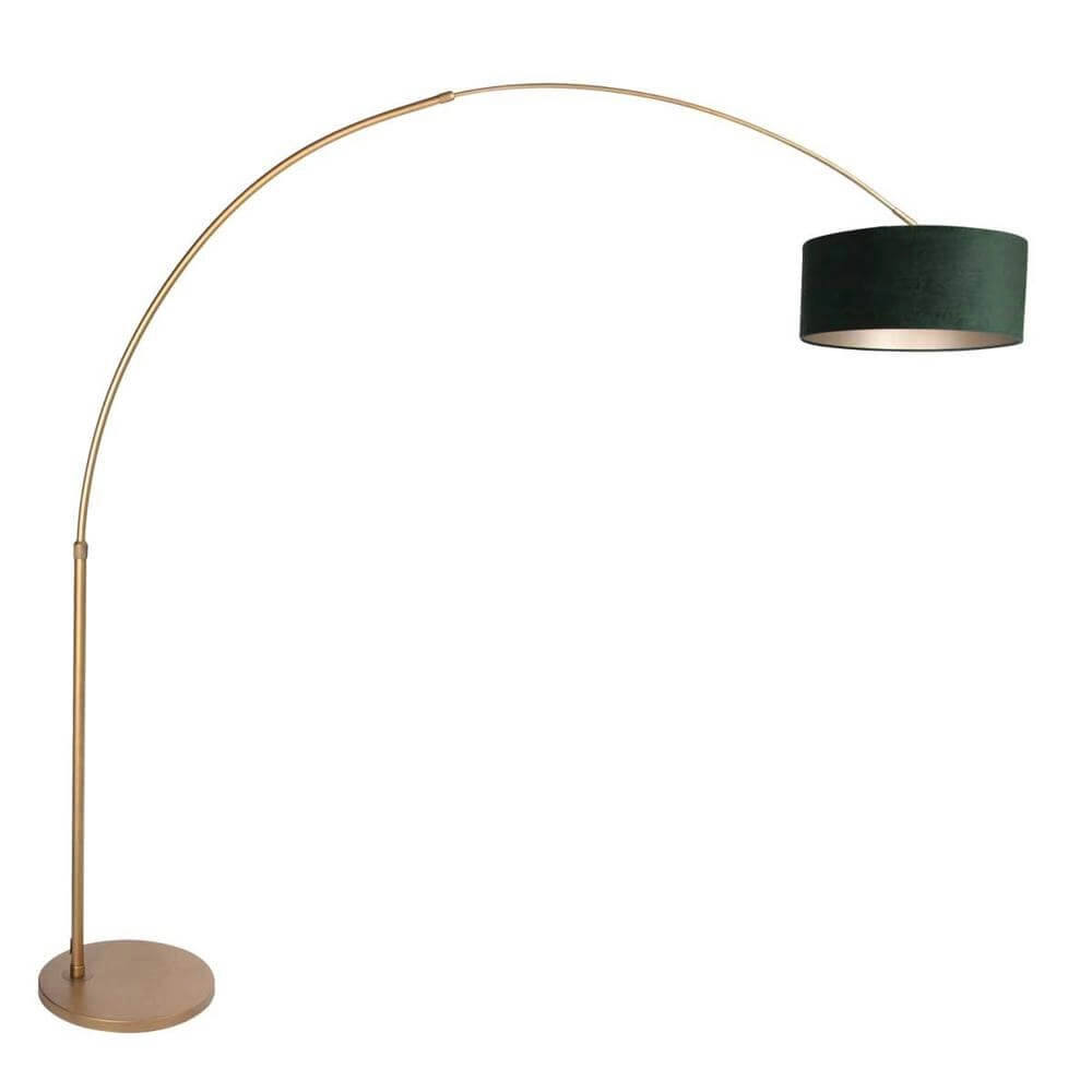 Bogenlampe Sparkled Light Bronze mit grünem Schirm Ø 45cm