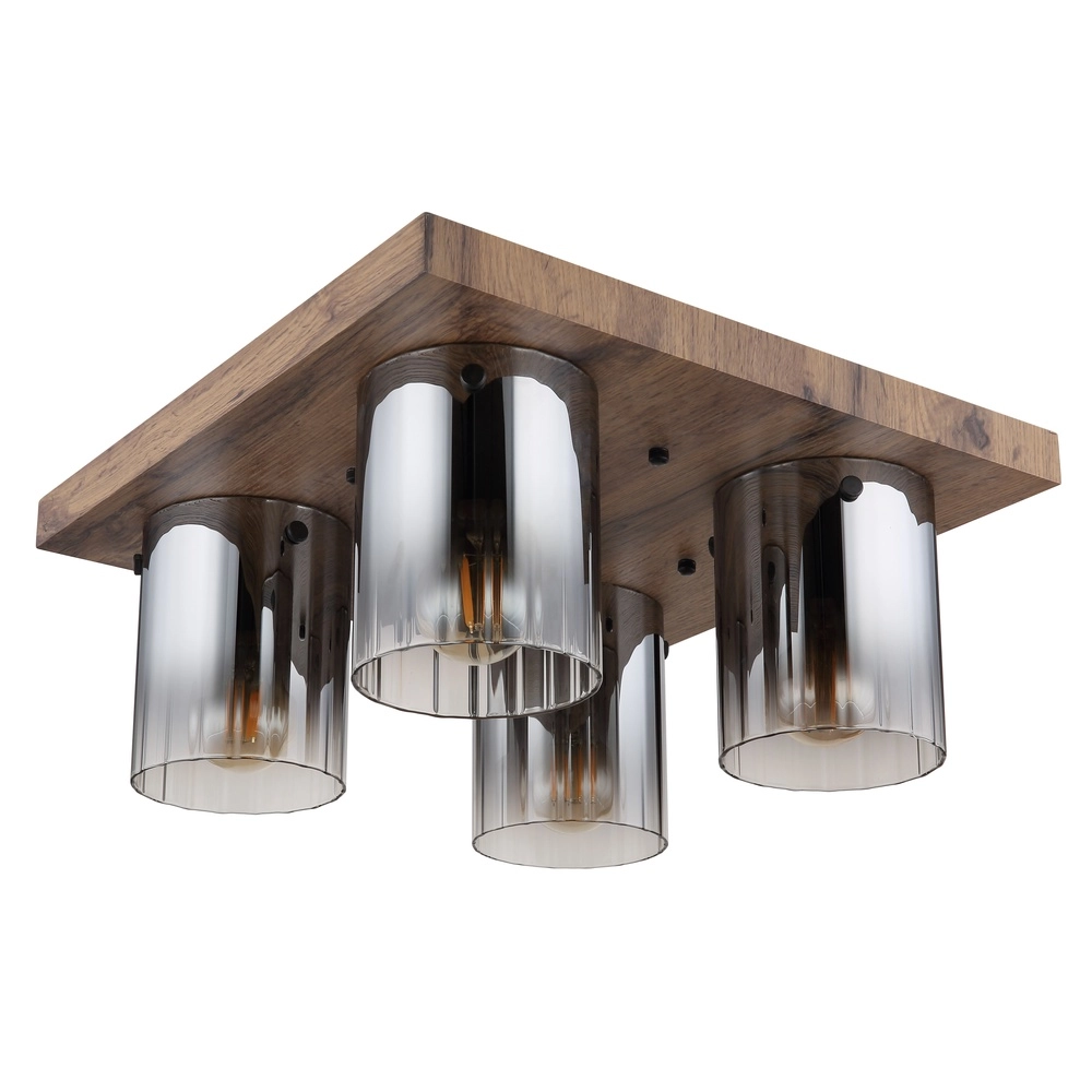 Deckenlampe Underwood Holz 4-Licht Globo 9007371487035