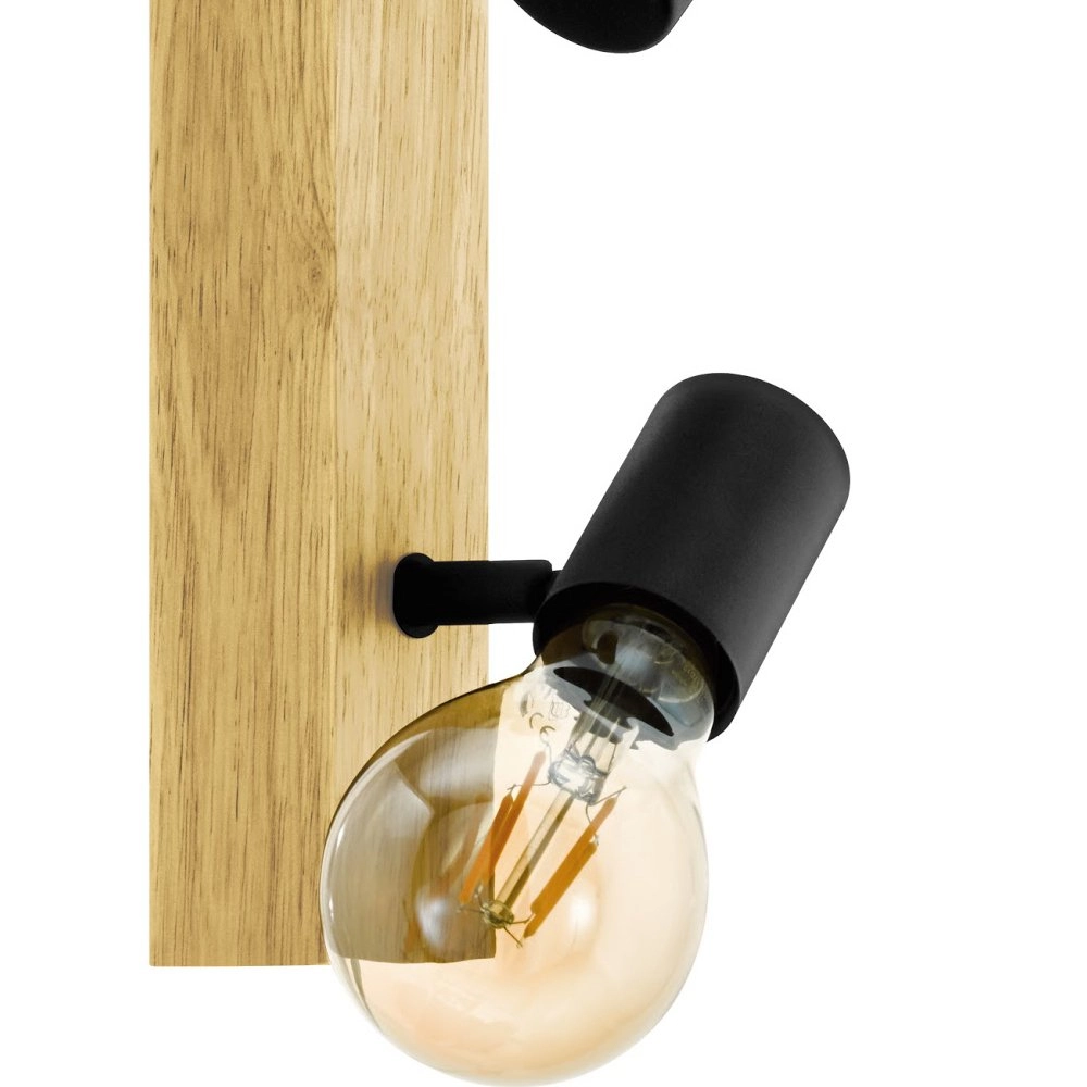 Scheinwerfer Townshend 3 2 Lichtschwarz mit holz Eglo 9002759994785