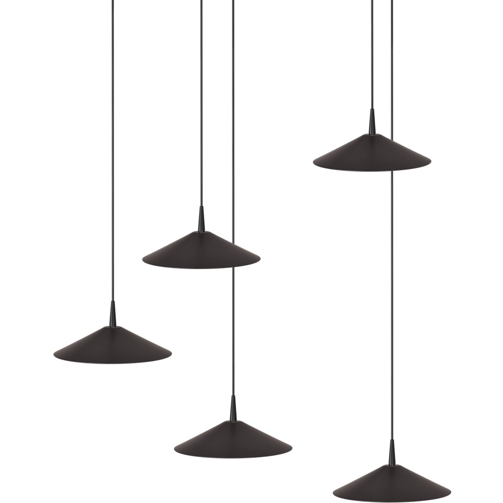 5-Licht Pendellampe Ceppo schwarz Ø 22 cm rund Masterlight 8718121358758
